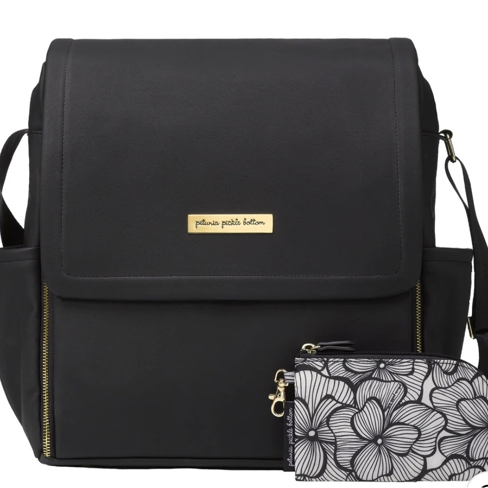 Petunia Picklebottom Boxy Backpack in Black Matte Leatherette